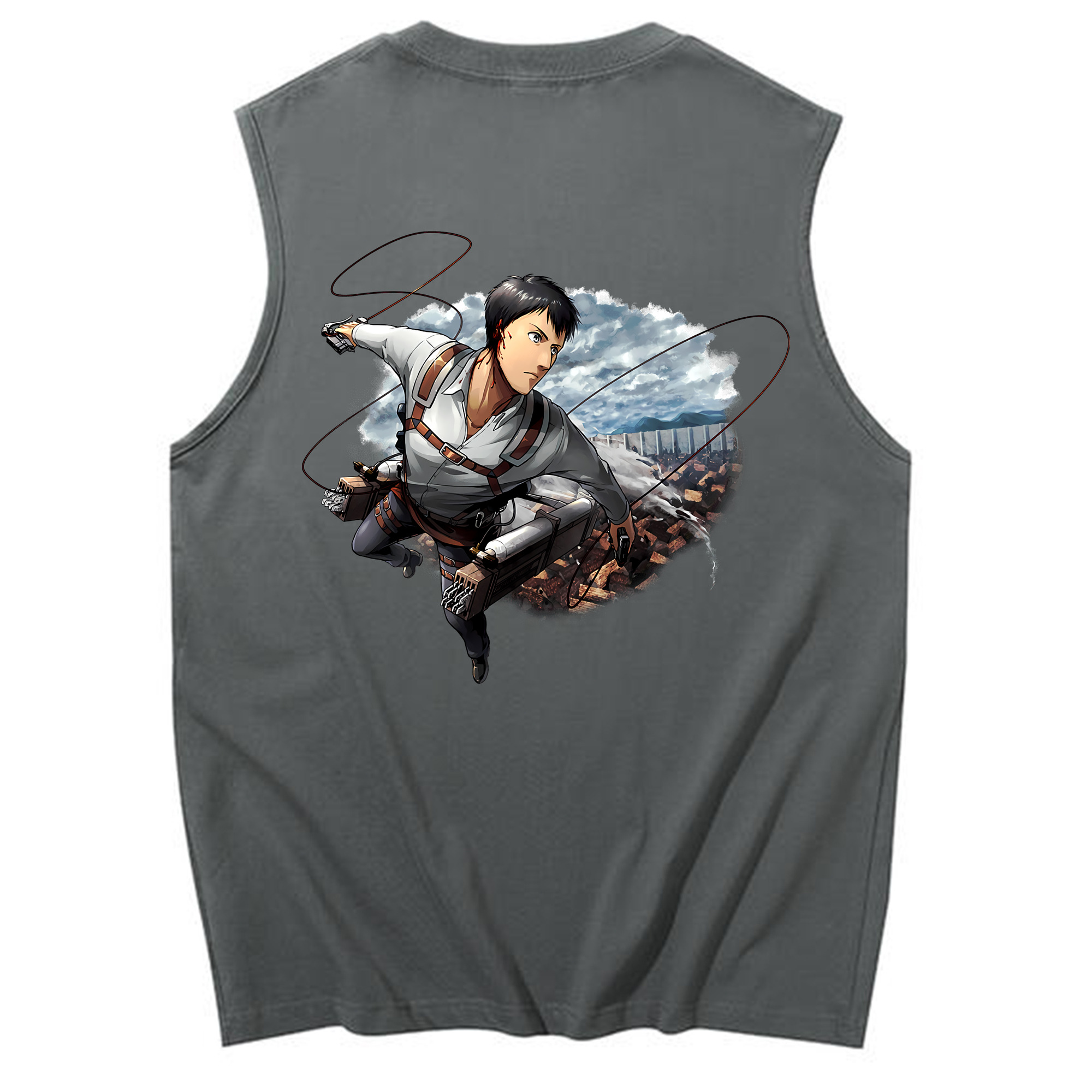 （画像用） 進撃の巨人 ベルトルト・フーバー Attack on Titan Bertholdt Hoover コットン100％タンクトップ（背面プリント）